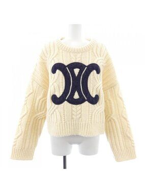 Celine Triomphe Knit Top Beige